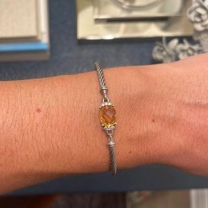 David Yurman bracelet with citrine stone and pave detail